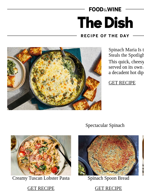 foodandwine newsletter: Spinach Maria