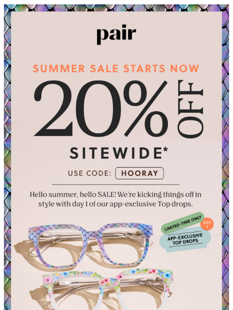 paireyewear newsletter: Summer Sale: 20% OFF SITEWIDE