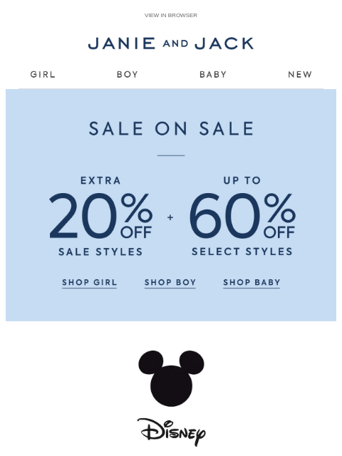 janieandjack newsletter: Now on sale: our Disney Mickey Mouse collection