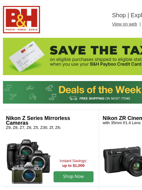 bhphotovideo newsletter: Best Deals of the Week: Nikon, DJI, Apple, Asus, L...