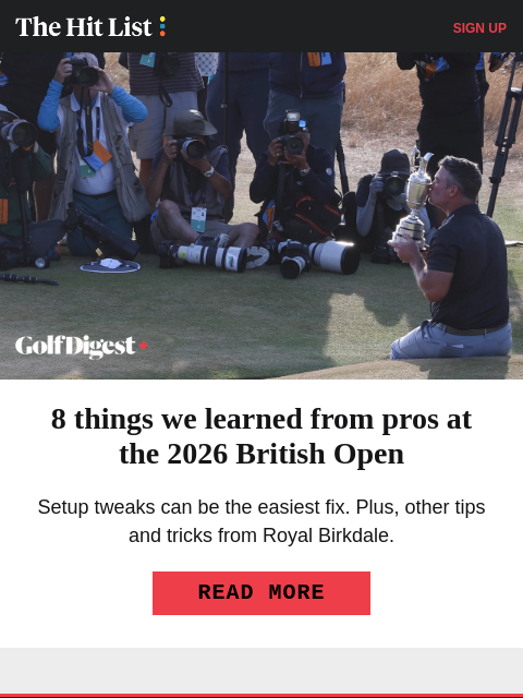 golfdigest newsletter: A bonkers post-Open claret jug story