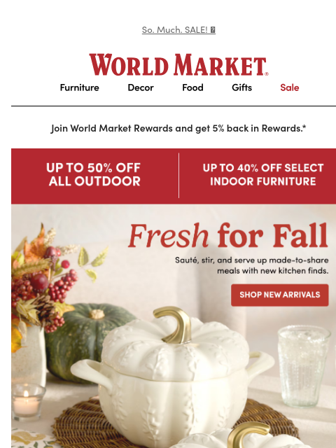 emailworldmarket newsletter: NEW kitchen finds 🍂