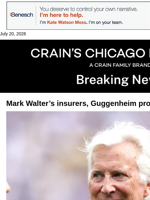 crainalerts newsletter: Mark Walter's empire under U.S. scrutiny