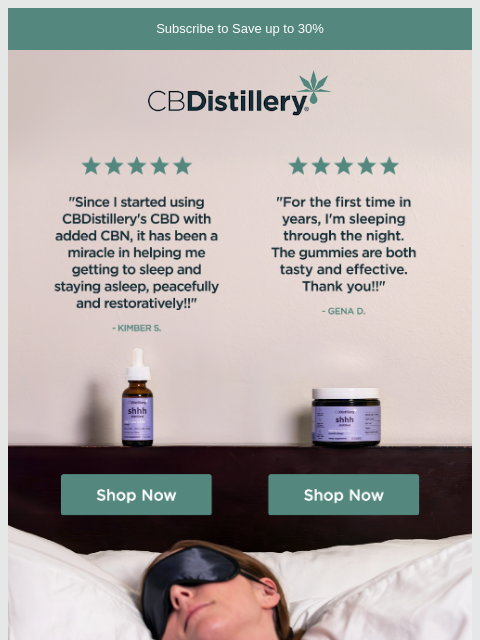thecbdistillery newsletter: "It has been a miracle in helping me getting to sl...