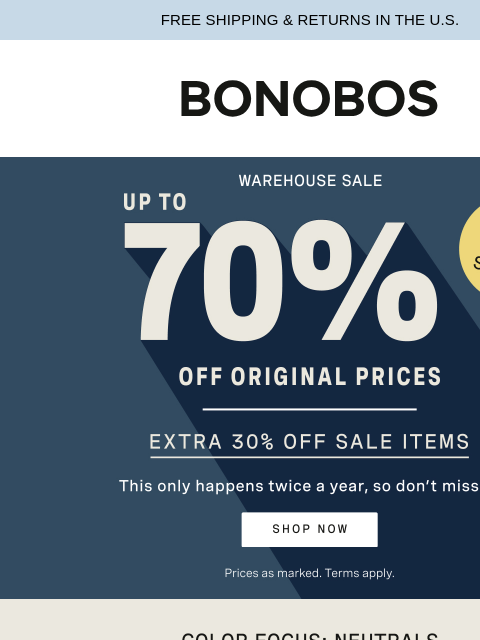 bonobos newsletter: Trending Now: Neutrals