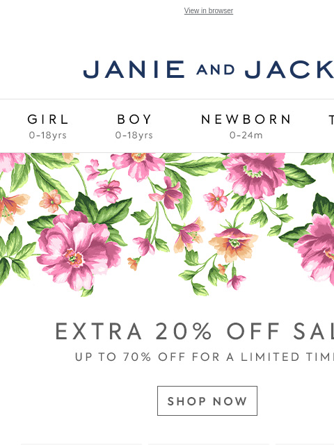 Only for a limited time. View in browser Stores Janie and Jack Girl Boy Newborn Tween Janie and Jack Girl Boy Newborn Tween Girl Boy Newborn Girl Newborn Boy Accessories Sale Gift Services Refer A