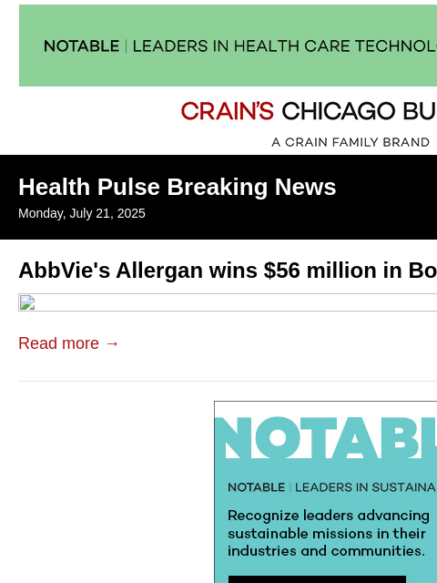 crainalerts newsletter: Botox patent win for AbbVie