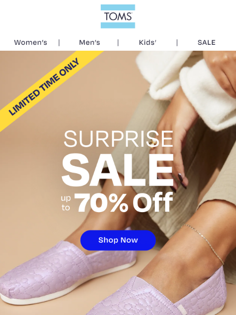 toms newsletter: Alpargatas Start at Just $20