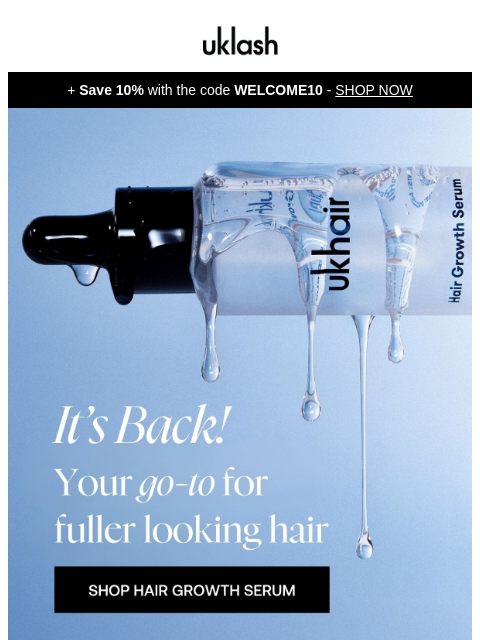 uklash newsletter: 🔥 Just restocked – your hair growth hero!
