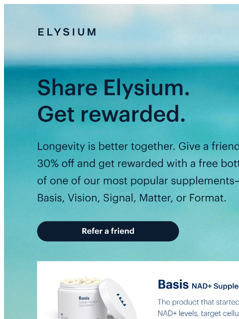 elysiumhealth newsletter: Invite your friends and family to start aging bett...