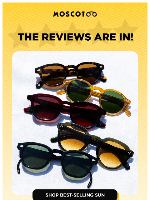 moscot newsletter: Five Star Frames!