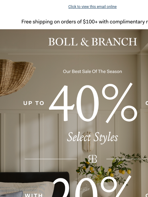 bollandbranch newsletter: ⭐ Best of the season: up to 40% off select styles