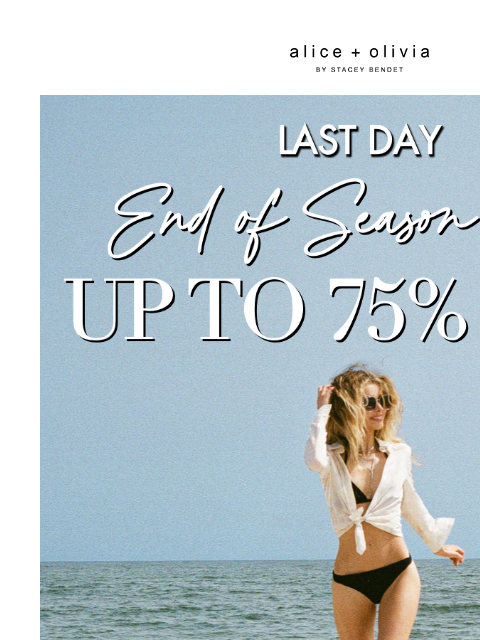 aliceandolivia newsletter: ENDS TONIGHT: UP TO 75% OFF