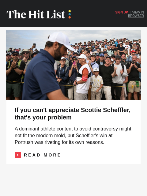 golfdigest newsletter: Scheffler's rare equipment tweak