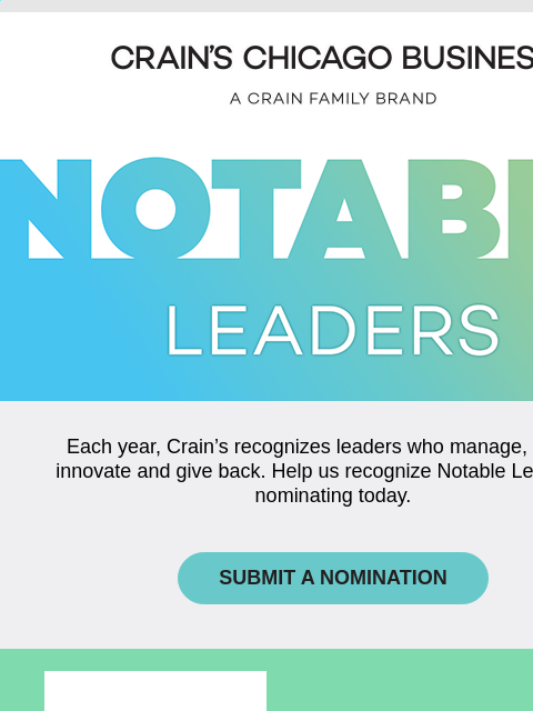 crainalerts newsletter: Nominate Impactful Leaders for Recognition