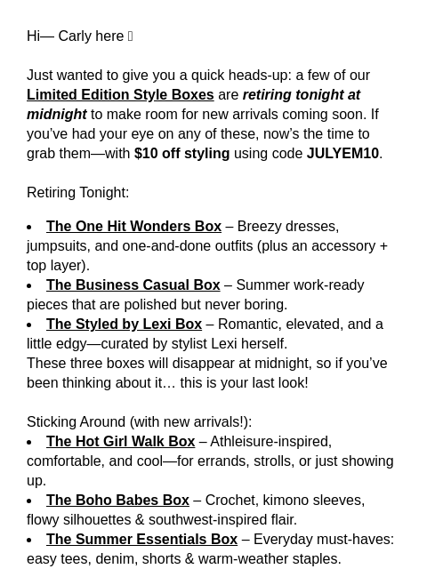 dia newsletter: Last Look for these Limited Edition Boxes ⏳