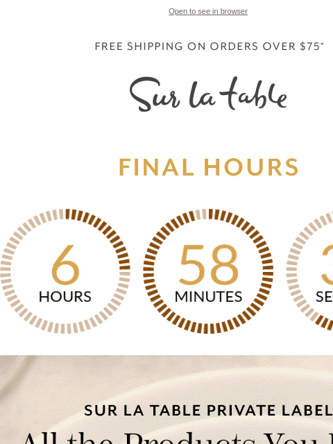surlatable newsletter: Fancy Tastes. Secret Prices. Final Hours! ✨ 