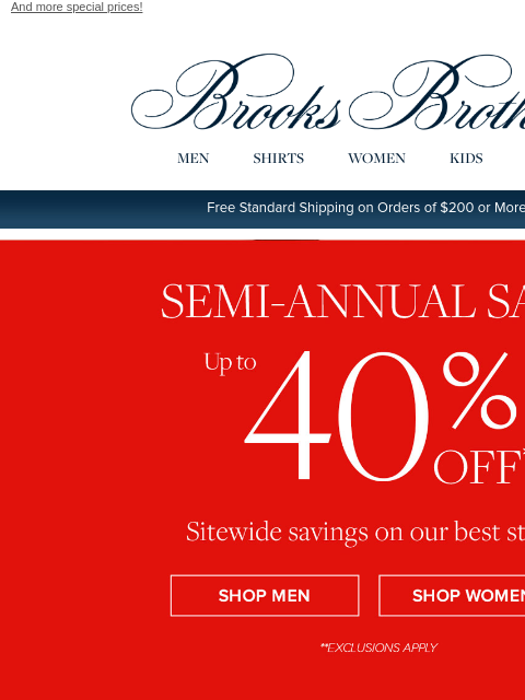 brooksbrothers newsletter: The heat is on, so is UP TO 40% OFF sitewide