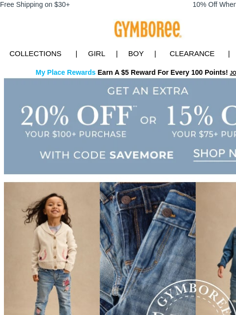 gymboree newsletter: Discover our all-new premium denim ft. made-to-lov...