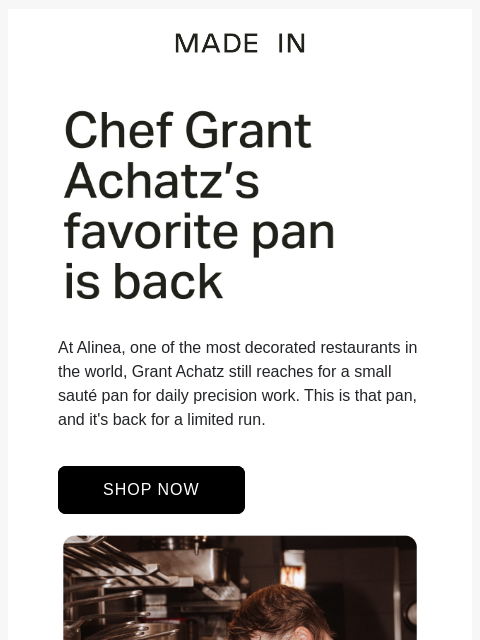 madeincookware newsletter: It's Back! Compact 1.75 QT Saute Pan