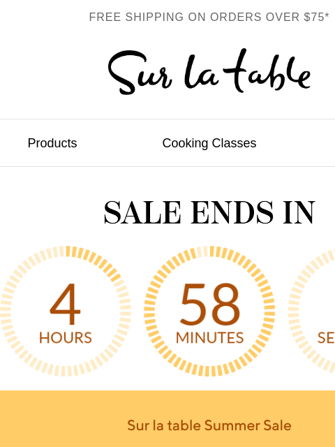 surlatable newsletter: Final hours: Sur la table Summer Sale