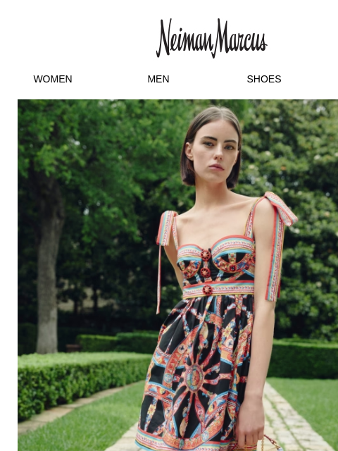 neimanmarcus newsletter: Distinct dresses for garden parties and beyond