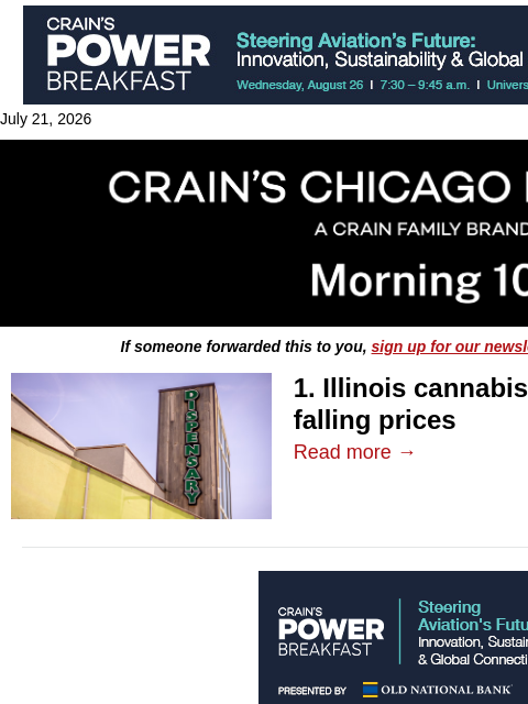 crainalerts newsletter: Illinois' rising cannabis demand
