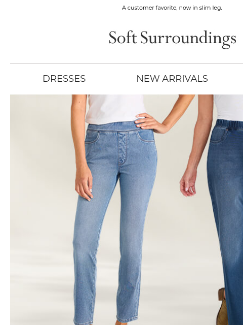 softsurroundings newsletter: Best-Selling Comfort Knit Denim