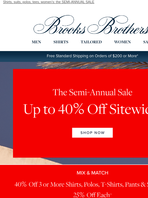 brooksbrothers newsletter: 𝐅𝐈𝐍𝐀𝐋 𝐇𝐎𝐔𝐑𝐒: up to 40% off sitewide
