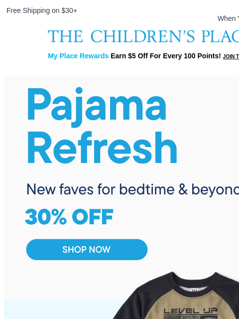 childrensplace newsletter: NEW PJ Sets for a Dreamy Refresh ☁️✨