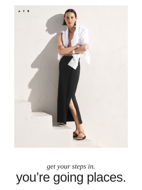 ayr newsletter: world-famous travel skirt