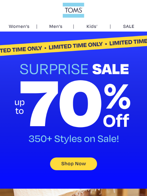 toms newsletter: Take Up to 70% Off Five-Star Rated Styles