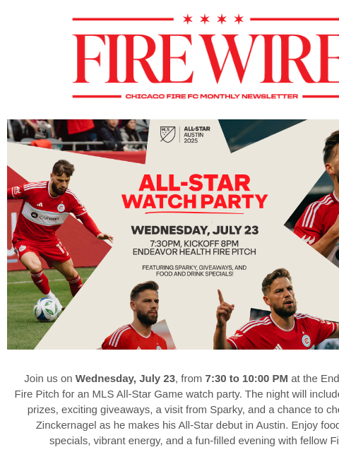 chicagofirefc newsletter: FIRE WIRE | Cheer on Philip Zinckernagel at Our ML...