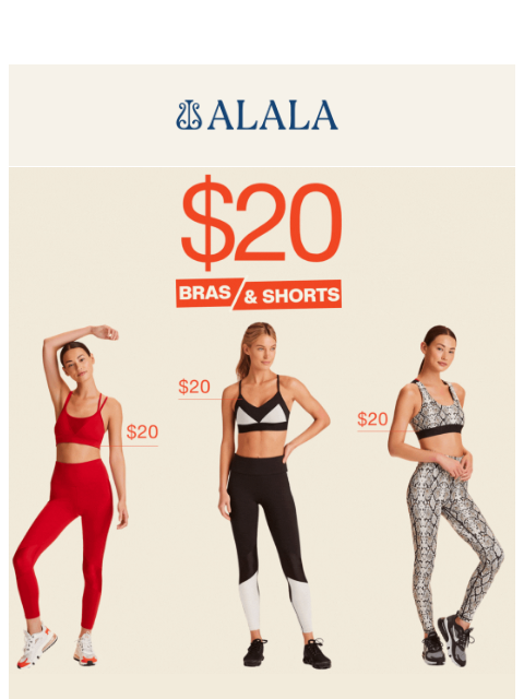 alalastyle newsletter: 💥 $20 Bras & Shorts: Signature Sample Sale