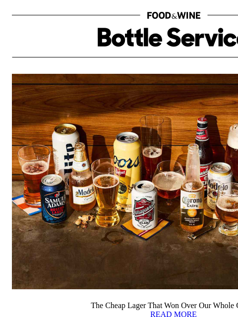 foodandwine newsletter: The Cheap Lager That Won Over Our Whole Office