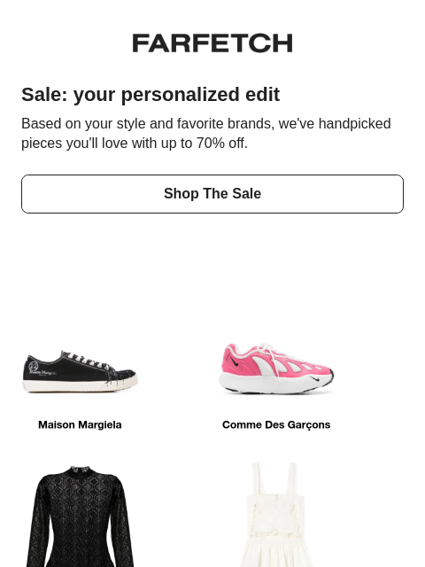 farfetch newsletter: Sale's finest, just for you