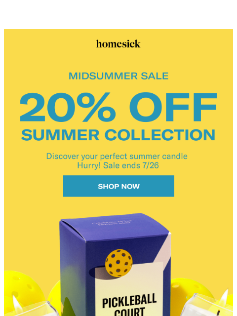 homesick newsletter: Midsummer Sale 📣