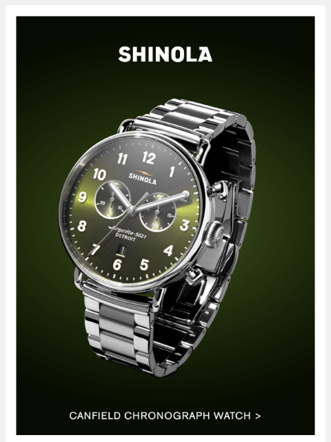 shinola newsletter: The Canfield, Now in Dark Olive