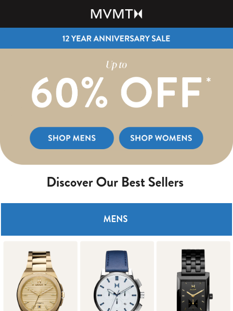 mvmt newsletter: MVMT Favorites Up to 60% Off Now!
