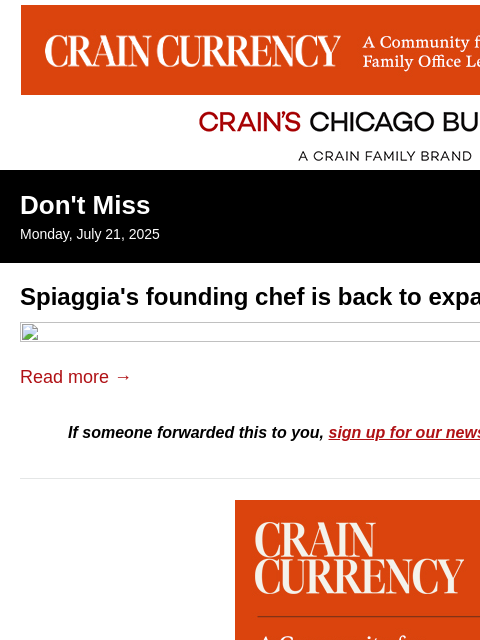 crainalerts newsletter: The Purple Pig's next chapter