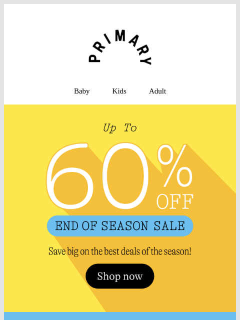primary newsletter: Up to 60% Off: New deals added!