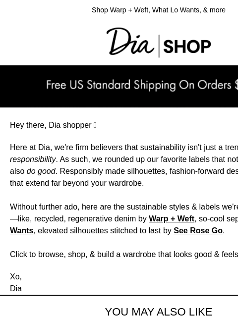 dia newsletter: Sustainable Labels For Summer 🌱​
