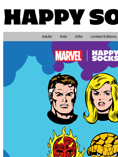 happysocks newsletter: Dress up for Fantastic Four on the big screen