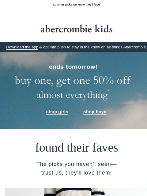 abercrombie newsletter: faves they haven’t seen yet →