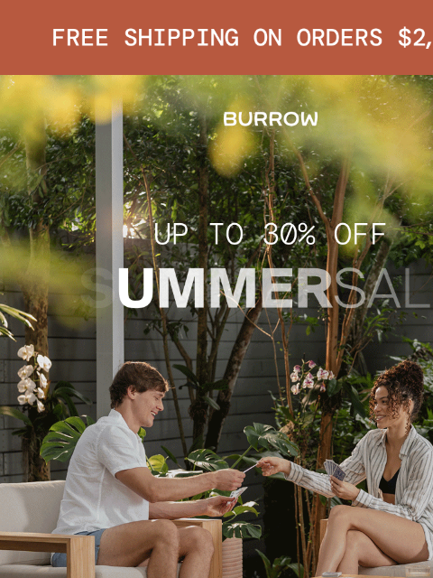 burrow newsletter: Up to 30% off sitewide starts now