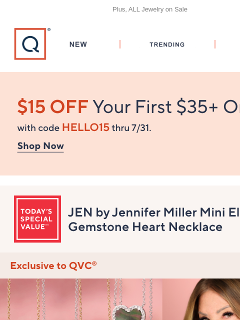 qvcemail newsletter: Wear Your Heart with Jennifer Miller + Get $15 Off