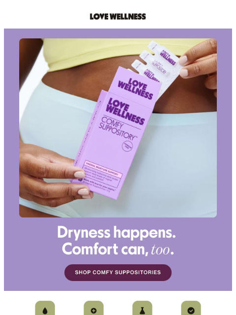 lovewellness newsletter: Vaginal dryness isn't just a menopause thing.