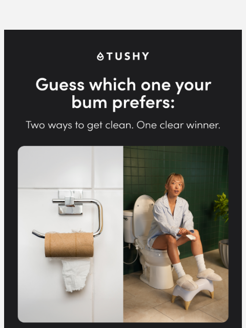hellotushy newsletter: Guess which one your bum prefers.