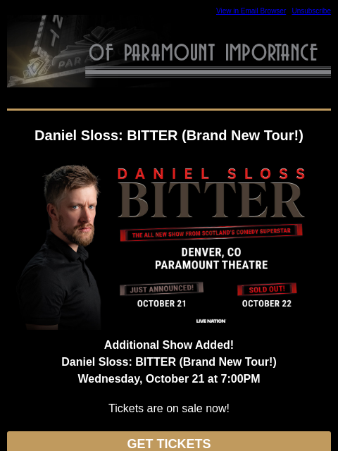 kroenkeentertainment newsletter: Enter To Win: One Night of Queen tickets + 2nd Sho...