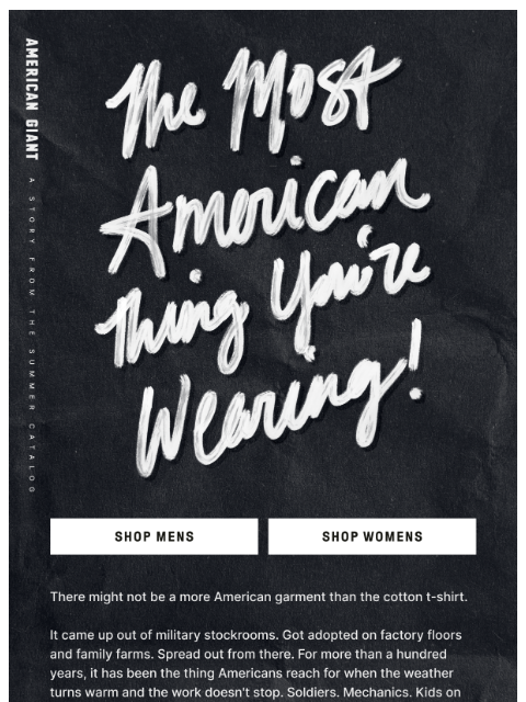 american-giant newsletter: What’s the most American thing you wear?